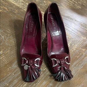 Givenchy Women's Burgundy Heels with Tassel Detail